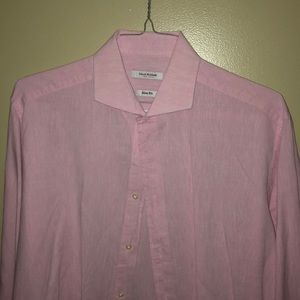 Isaac Mizrahi Pink Mens Button Down Shirt Sz 16.5